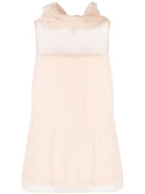 Fabiana Filippi haut en tulle à col roulé - Rose