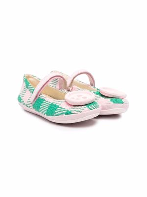 Camper Kids ballerines Twins à carreaux - Rose