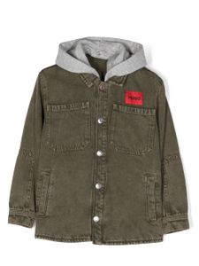 HUGO KIDS veste en jean à patch logo - Vert