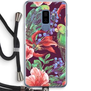 Papegaaien: Samsung Galaxy S9 Plus Transparant Hoesje met koord