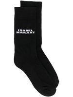 ISABEL MARANT chaussettes Dawi à logo intarsia - Noir - thumbnail