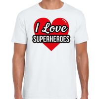I love superheroes / superhelden verkleed t-shirt wit voor heren - Outfit verkleed feest