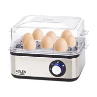 Adler AD 4486 eierkoker 8 eieren 800 W Zwart, Gesatineerd staal, Transparant