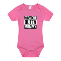 Straight outta mommy geboorte cadeau / kraamcadeau romper roze voor babys / meisjes