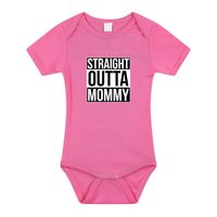 Straight outta mommy geboorte cadeau / kraamcadeau romper roze voor babys / meisjes