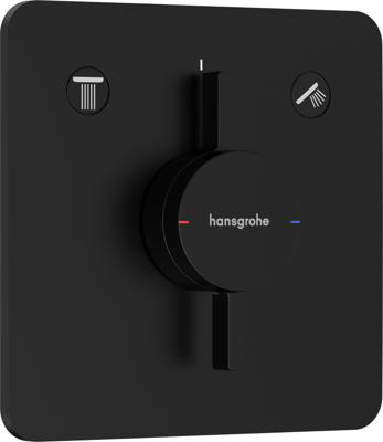 Hansgrohe DuoTurn Q kraan inbouw voor 2 functies, mat zwart