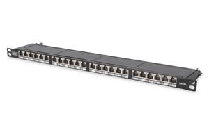 Digitus DN-91624S-SL-SH 24 poorten Netwerkpatchpaneel 483 mm (19) CAT 6 0.5 HE Zwart