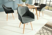 Retro design stoel SCANDINAVIA MEISTERSTÜCK grijs met armleuning - 36823