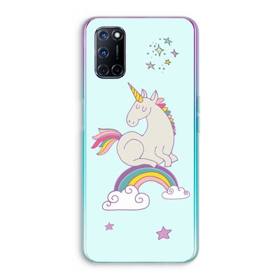 Regenboog eenhoorn: Oppo A92 Transparant Hoesje