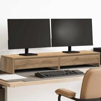 VidaXL Monitorstandaard met lades 100x27x15 cm hout artisanaal eiken
