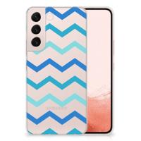 Samsung Galaxy S22 | TPU bumper | Zigzag Blauw Samsung Galaxy S22 | TPU bumper | Zigzag Blauw