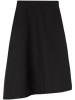 Jil Sander asymmetric midi skirt - BLACK