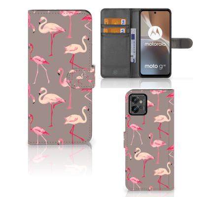 Motorola Moto G32 | Telefoonhoesje | Met pasjeshouder | Flamingo