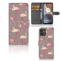 Motorola Moto G32 | Telefoonhoesje | Met pasjeshouder | Flamingo