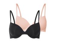 esmara 2 dames BH&apos;s (Zwart/beige, 85C)