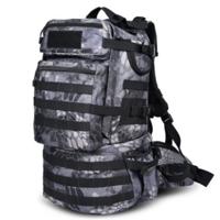 Waterproof Nylon Backpack Shoulders Bag Outdoors Hiking Camping Travelling Bag Capacity:45L(Black Python)