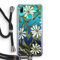 Wit bloemenpatroon: Huawei P Smart (2019) Transparant Hoesje met koord