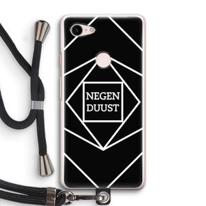 Negenduust geometrisch: Pixel 3 Transparant Hoesje met koord