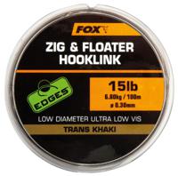 Fox Zig And Floater Hooklink Trans Khaki 100M 0.30 mm 15 lbs