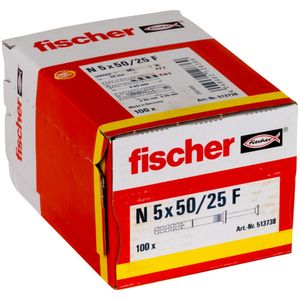 Fischer 513738 schroefanker & muurplug 100 stuk(s) Schroef- & muurplugset 50 mm