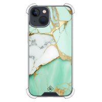 iPhone 13 mini shockproof hoesje - Marmer mintgroen