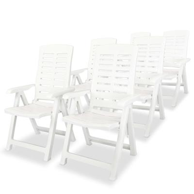 Tuinstoelen 6 st verstelbaar kunststof wit