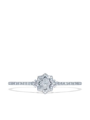 David Morris bracelet jonc en or blanc 18ct pavé de diamants - Argent