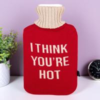 Knitted water bag ''I think you're hot''