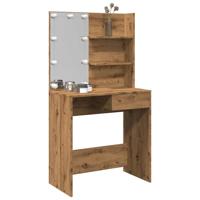 Kaptafel met LED-verlichting 74,5x40x141 cm artisanaal eiken