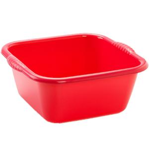 Plasticforte teiltje/afwasbak - vierkant - kunststof - 10 liter - 36 x 34 x 15 cm - Rood