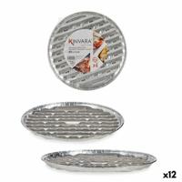 Pizzamal Kinvara Zilverkleurig Aluminium 32,5 x 32,5 x 1,7 cm Pizza 4 Onderdelen (12 Stuks)