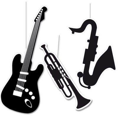 Muziek thema hangdecoraties versiering set 6-delig