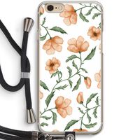 Peachy flowers: iPhone 6 / 6S Transparant Hoesje met koord