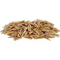 Mini knijpertjes - 100x st - naturel -4.5 cm - hout - miniknijpers - hobby