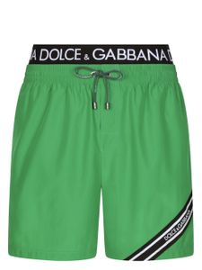 Dolce & Gabbana short de bain à taille à logo - Vert