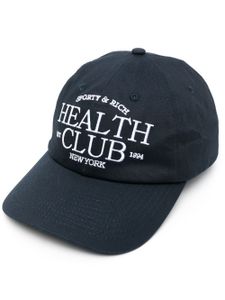 Sporty & Rich casquette SR Health en coton - Bleu