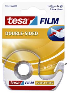 Dubbelzijdige plakband Tesa film 12mmx7.5m met dispenser