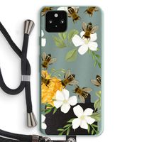 No flowers without bees: Pixel 5a 5G Transparant Hoesje met koord