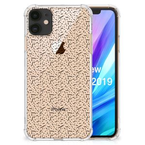 Apple iPhone 11 Doorzichtige Silicone Hoesje Stripes Dots