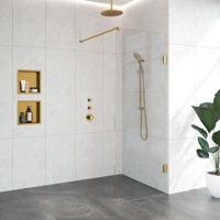 BRAUER Void inloopdouche helder glas 80x200 incl. glascoating PVD goud geborsteld GS-VOI1H80200GG