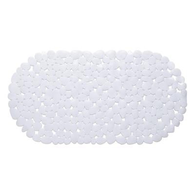 Wicotex Douchemat - ovaal - wit - steentjes - 68 x 35 cm