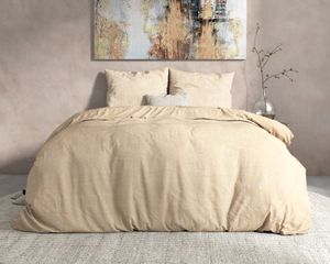 Dreamhouse - Leo Dekbedovertrek Flanel - Nude - 200 x 220