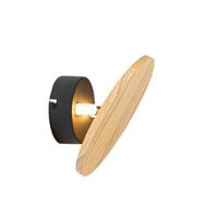 QAZQA Landelijk wandlamp rond hout - Pulley - thumbnail