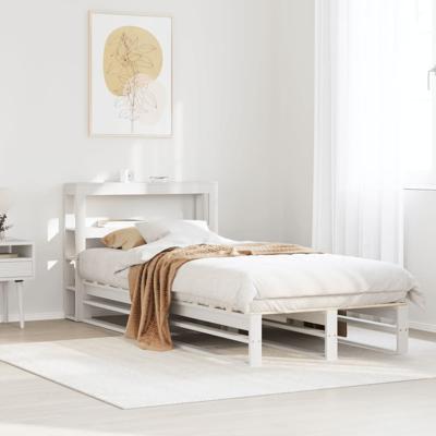 Bedframe zonder matras massief grenenhout wit 90x200 cm