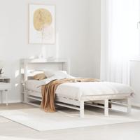 Bedframe zonder matras massief grenenhout wit 90x200 cm