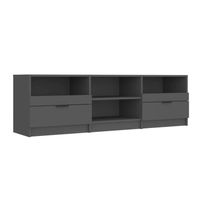 The Living Store TV-meubel Zwart - 150x33.5x45 cm - Met opbergruimte en stevig blad