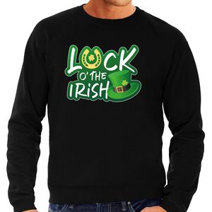 Luck of the Irish feest sweater/ outfit zwart voor heren - St. Patricksday 2XL  -