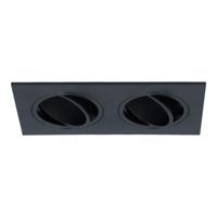Mallorca LED Inbouwspot Dubbel - Kantelbaar - 93x173mm - GU10 Fitting incl. lamphouder - Rechthoekig - IP22 - Zwart