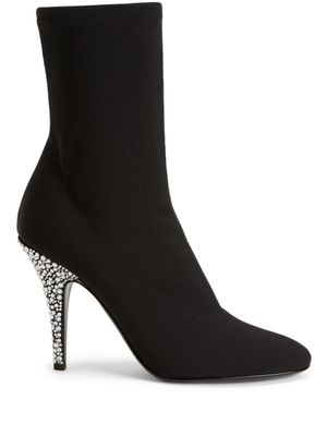 Giuseppe Zanotti bottes Calixte à ornements strassés 105 mm - Noir