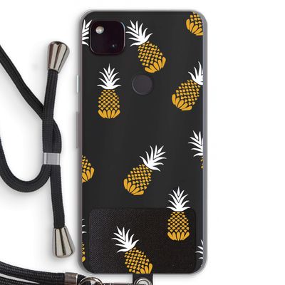 Ananasjes: Pixel 4a 5G Transparant Hoesje met koord